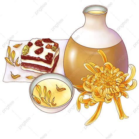 Double Ninth Cake And Chrysanthemum Double Ninth Festival Holiday