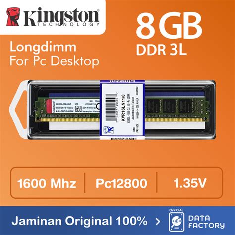 Jual RAM PC KINGSTON LONGDIMM DDR3L 8GB PC12800 1600 Mhz 1 35V MEMORY