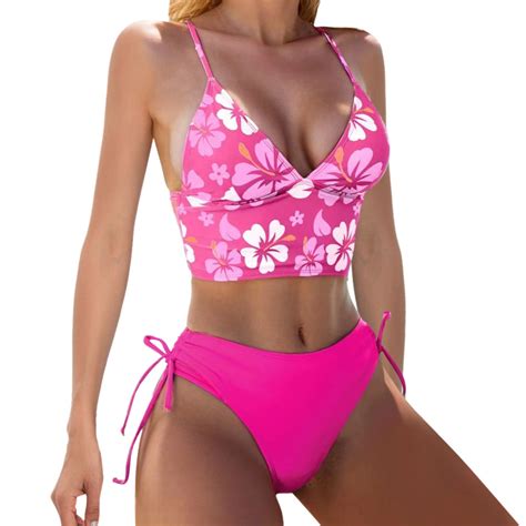 Gaqlive Women Swimwear Split Swimsuit Set Sexy Bikini Print Split