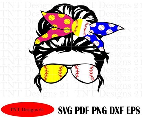 Softball Mom Svg Baseball Softball Messy Bun Print And Cut Etsy App