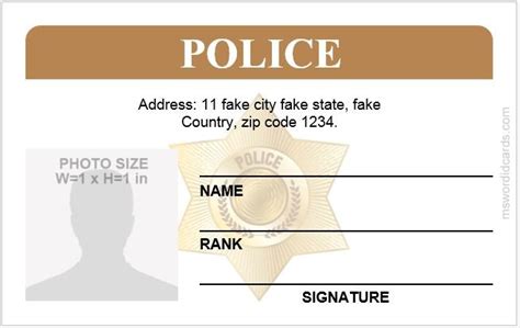 Printable Police Badge Template Doctemplates