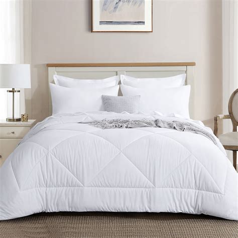 RUIKASI White King Comforter Set 7 Pieces King Bed In A Bag Comforter