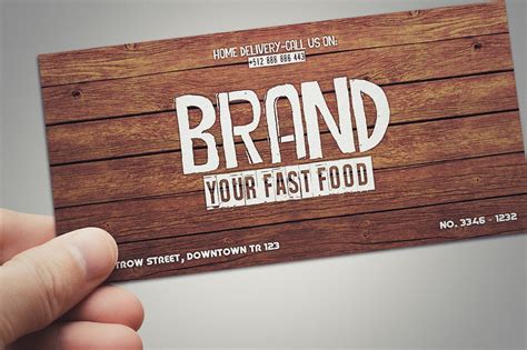 Fast food restaurant gift card | Card Templates ~ Creative Market