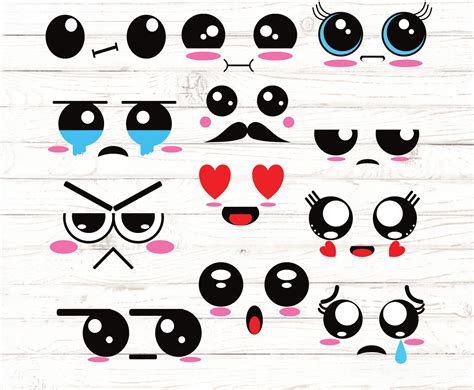 Kawaii Face Svg Kawaii Faces Clipart Cute Cartoon Svg Cute Faces My