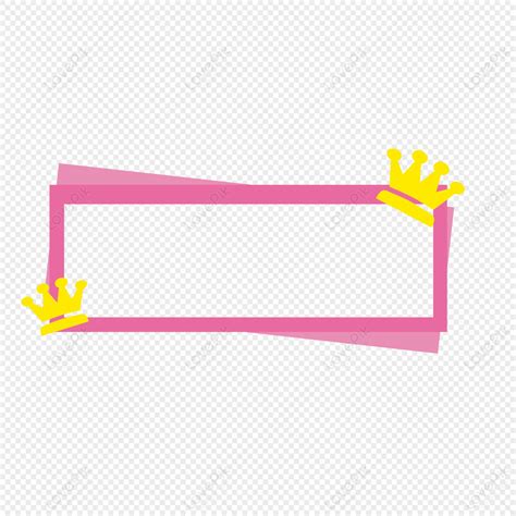 Small Fresh Border, Crown Lines, Pink Yellow, Frame Pink PNG Picture ...