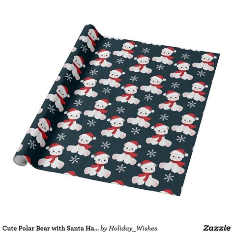 Christmas Wrapping Paper With Teddy Bears And Snowflakes On Black Red