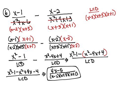 Add Subtract Rational Expressions Math Showme