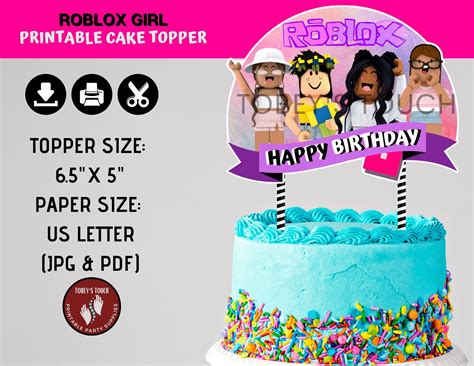 Printable Roblox Girl Centerpiece Roblox Girl Cake Topper Roblox Girl