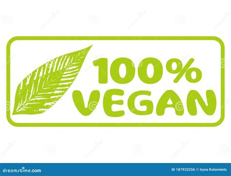 Percent Vegan Icon Vegetarian Organic Food Label Badge With Leaf