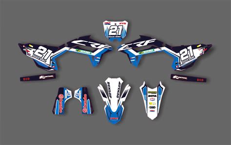 Kit De Gr Ficas Honda Crf Factory Cyan Kitdeco Moto Fr