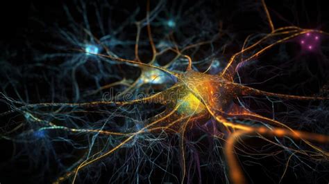 colourful synapses  nerve connections stock illustration