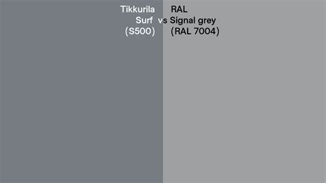 Tikkurila Surf S500 Vs RAL Signal Grey RAL 7004 Side By Side Comparison