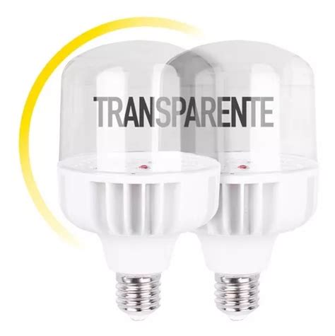 Foco Icon Led Transparente Bulbo T2 50w Luz Cálida Pack 2 Pz Meses