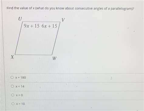 Consecutive Angles Of A Parallelogram