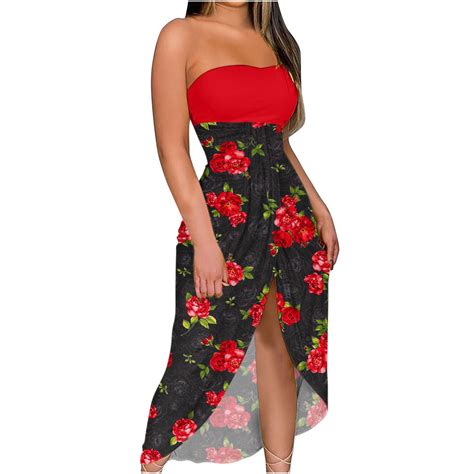 Gamivast Womens Casual Summer Maxi Dresses Sleeveless Bohemian Floral Print Beach Vacation