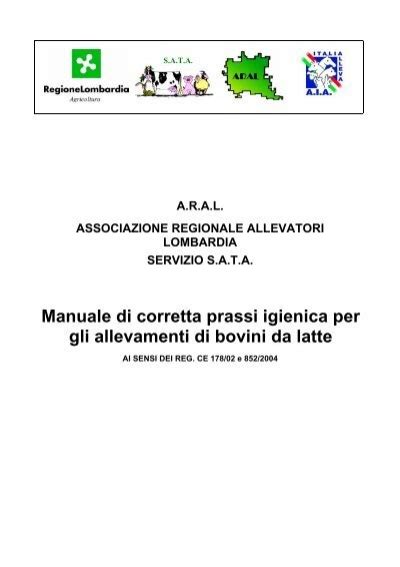 Manuale Di Corretta Prassi Igienica Per Gli Allevamenti Di Bovini Da Latte