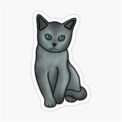 "Russian Blue Cat" Sticker for Sale by kellylouisev | Redbubble