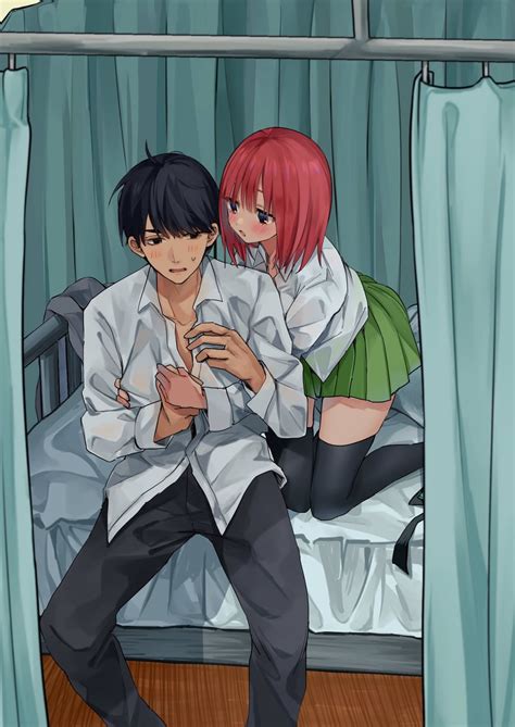 Nakano Nino And Uesugi Fuutarou Go Toubun No Hanayome Drawn By