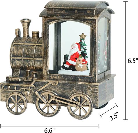 Buy Eldnacele Lighted Musical Christmas Train Snow Globe Lantern With