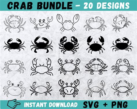 Crab Svg Crab Clipart Svg Files For Cricut Seafood Svg Etsy Australia