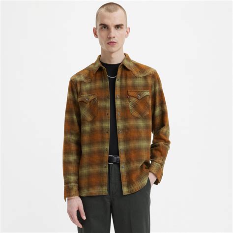 Levi S Barstow Western Standard Retro Plaid Shirt Monks Robe