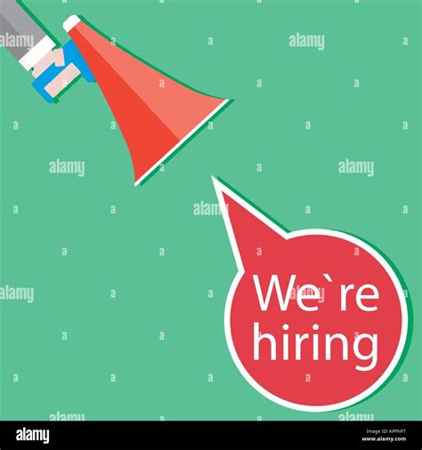 We Hiring Announce Poster Vector Announcement With Megaphone And