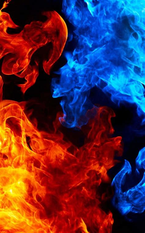 Download Android Fire With Blue Flames Wallpaper | Wallpapers.com