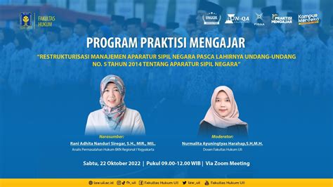 Program Praktisi Mengajar Departemen Hukum Administrasi Negara Fh Uii