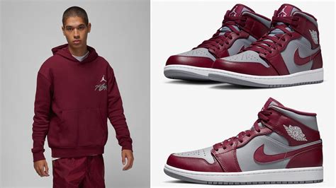 Air Jordan 1 Mid Cherrywood Red Outfits | SneakerFits.com