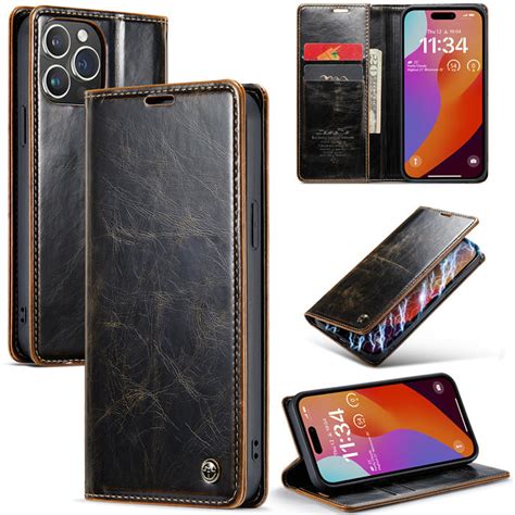 Caseme Iphone Pro Max Luxury Wallet Magnetic Case Coffee