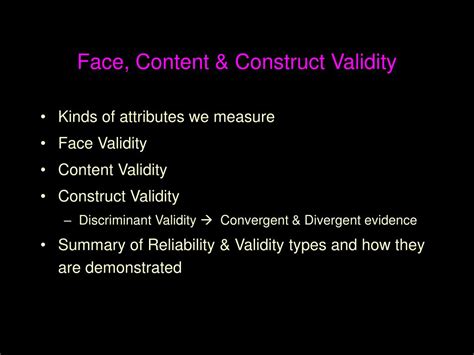 Ppt Face Content And Construct Validity Powerpoint Presentation Id