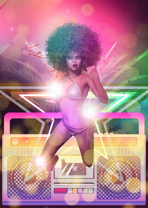 D Afro Girl In Leopard Bikini Part Poster Stock Illustration Illustration Of Slim Show