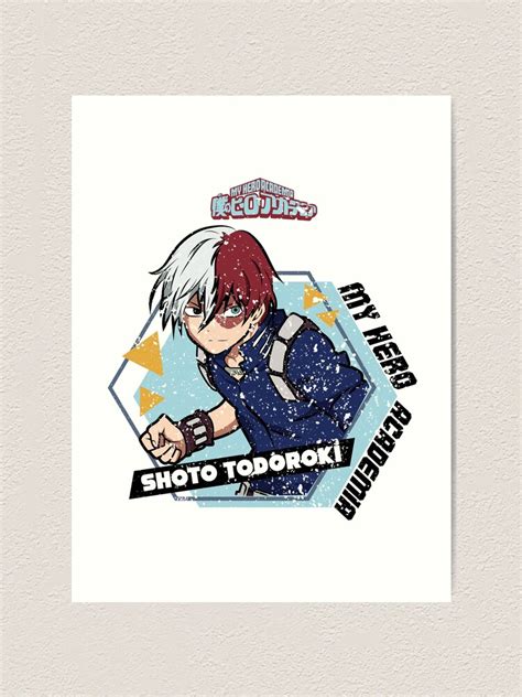 My Hero Academia Bnha Todoroki Shoto Grunge Style Art Print For