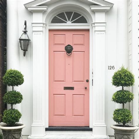 Pink Paint Color Exterior Door Pink Front Door House Exterior Pink