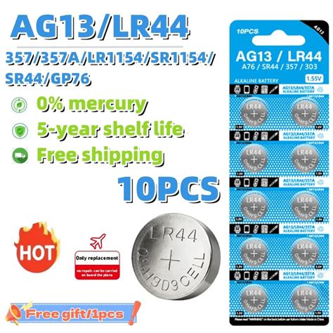 1 55 V Ag13 Lr44 Knopf Batterien Lr 44 L1154 Rw82 Sr1154 Sp76 Pila Sr44