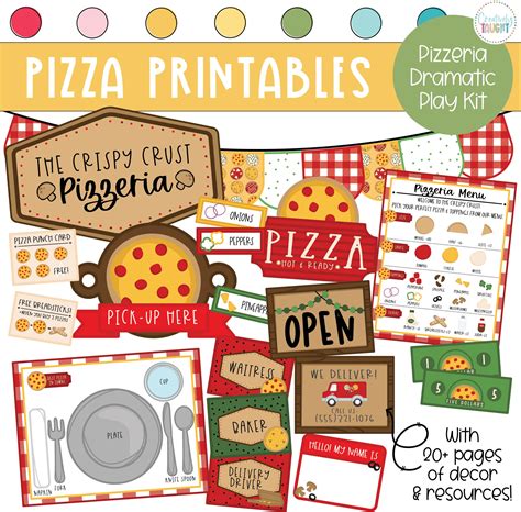 Pizza Shop Dramatic Play Kit Printable Dramatic Play Kit For