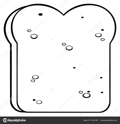 Zwart Wit Spotprent Sneetje Brood Clipart K Fotosearch