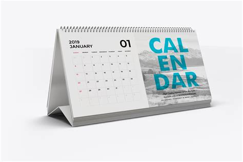 Spiral Desk Calendar Mockup - 4K - Mockup Daddy