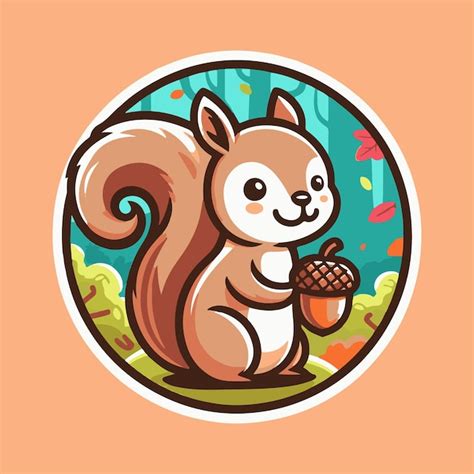 Ilustraci N Vectorial De Una Adorable Ardilla Vector Premium Generado