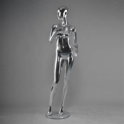 New Style Full Body Sliver Female Chrome Mannequin Life Like Make Up