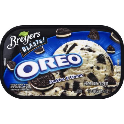 Breyers Frozen Dairy Dessert Cookies Cream Ice Cream Alternative 48