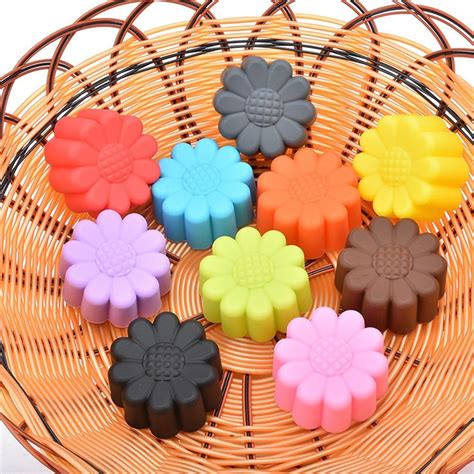 Amazon de 10Pcs Sonnenblume Form Silikon Muffin Fälle Cupcake Liner