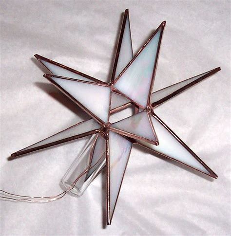 Stained Glass Med Tree Topper Iridescent White Glass Etsy In 2022