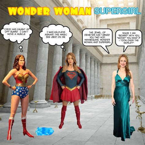 Wonder Woman Supergirl Turned Into Wood By Circe By Rms19 On Deviantart