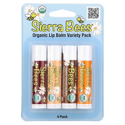 Sierra Bees Organic Lip Balm Variety Pack 4 Pack 015 Oz 425 G Each