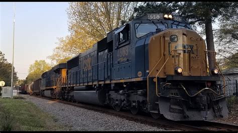 CSX Train Q583 With CSX Leader 4563 At Edgemoor SC On The CSX Monroe