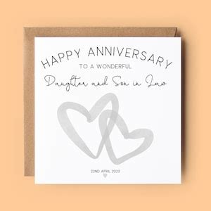 Personalised Anniversary Card Daughter Son In Law Anniversary Card