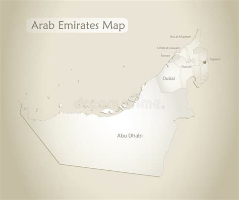 阿拉伯联合酋长国地图，行政区划，姓名，旧纸张背景 向量例证 插画 包括有 è¿ªæ‹œ éƒ¨é—¨ 170133472