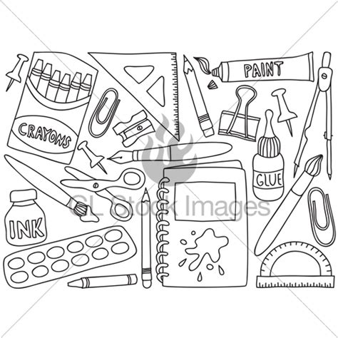 School Supplies Drawing at PaintingValley.com | Explore collection of ...