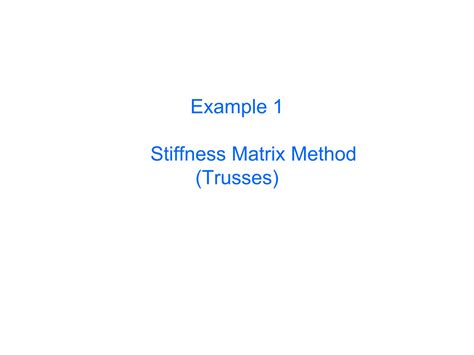 Solution Stiffness Matrix Method Of Trusses Example Studypool